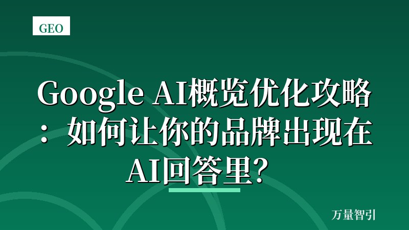 Google AI概览优化攻略：如何让你的品牌出现在AI回答里？