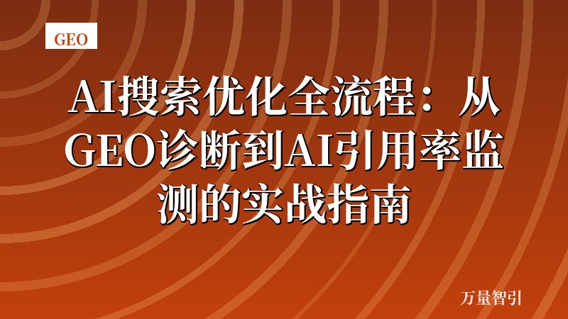 AI搜索优化全流程：从GEO诊断到AI引用率监测的实战指南